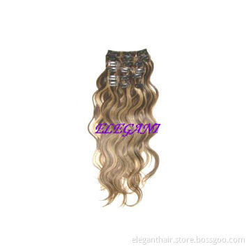 Premium Quality 100% Human Hair Real Remy Clip-in Hair Extensions 20" Blonde Color 8PCS Set